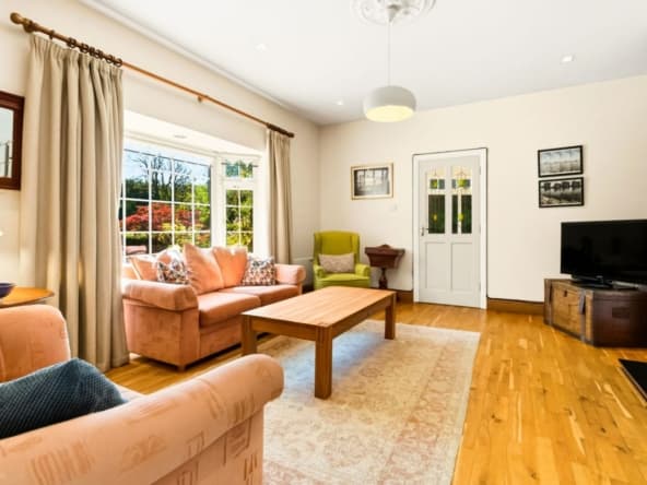 Living room with sofas and picture window